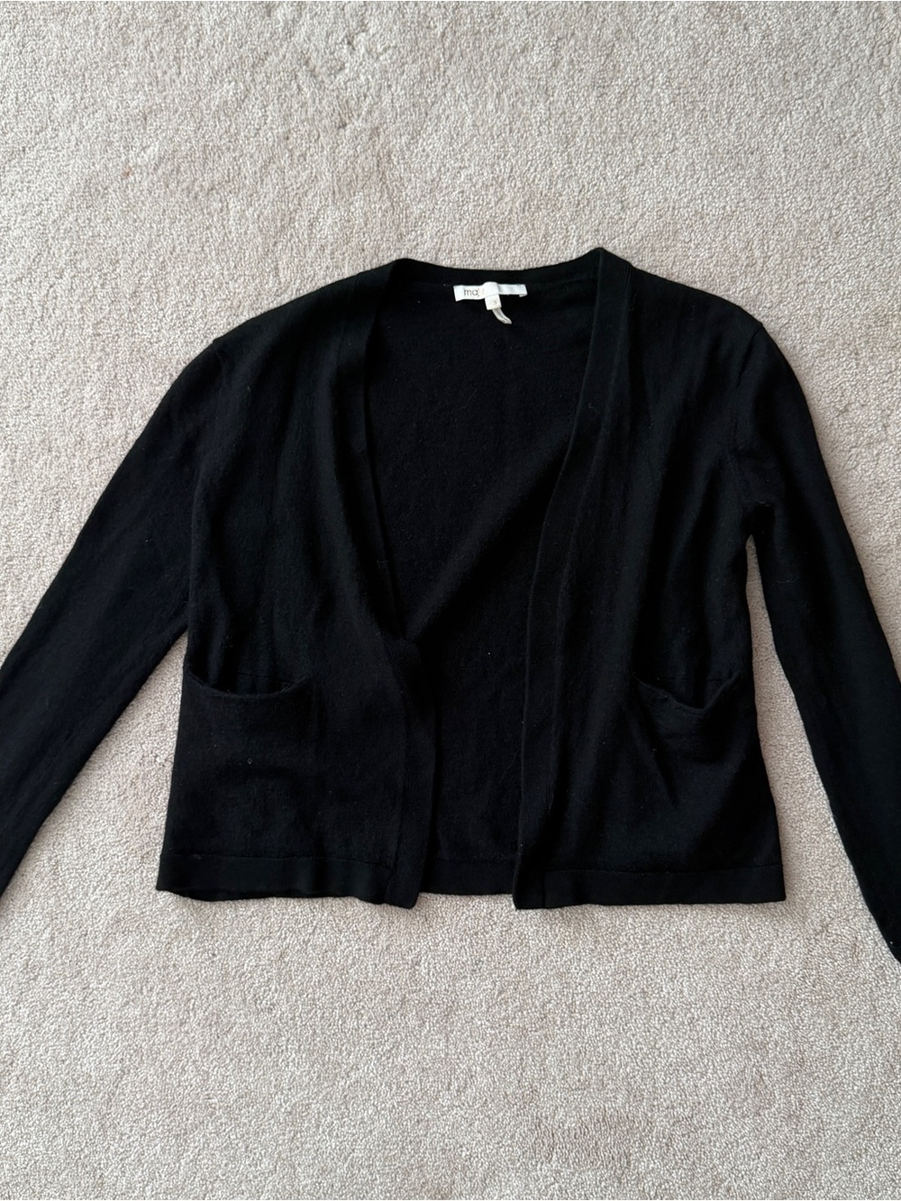 Maje Black Open-Front Women's Cardigan
